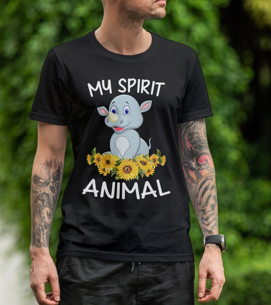 MY SPIRIT ANIMAL RHINO SUNFLOWERS T-Shirt