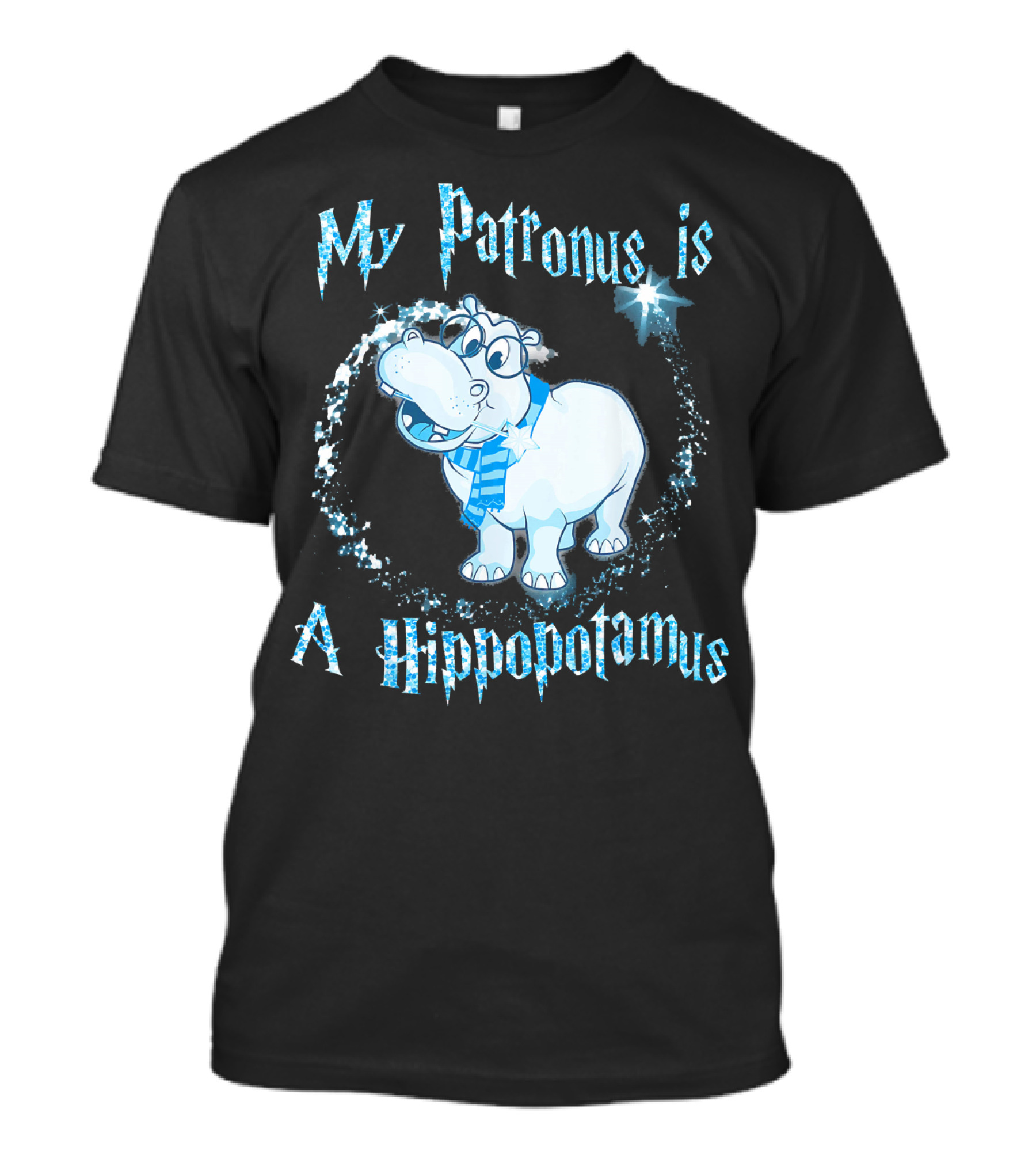 My Patronus Is A Hippopotamus Magic Starry Sparkle Charm T-Shirt