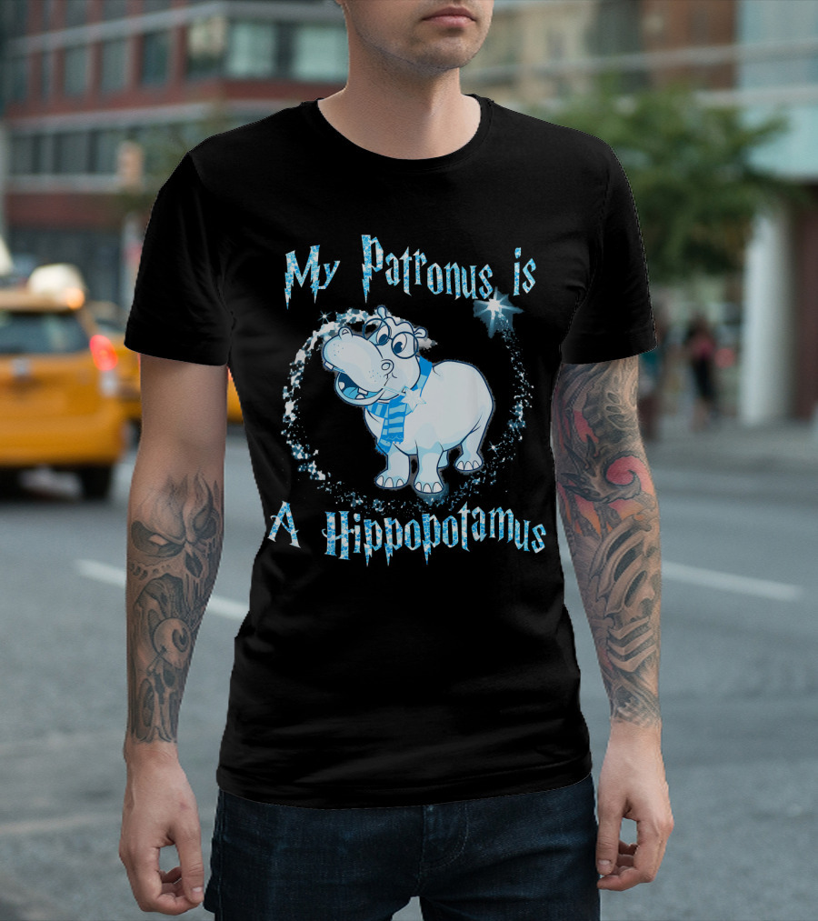 My Patronus Is A Hippopotamus Magic Starry Sparkle Charm T-Shirt