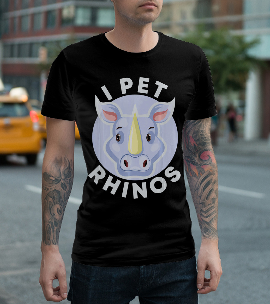 I Pet Rhinos Cute Kawaii Face T-Shirt