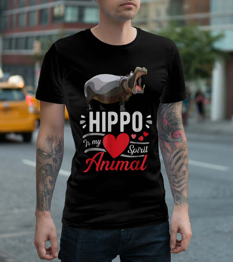 Hippo Is My Heart Spirit Animal Love Cute Fun T-Shirt