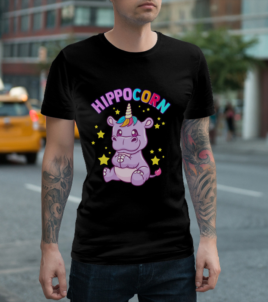 HIPPOCORN Hippo Unicorn Hippopotamus T-Shirt