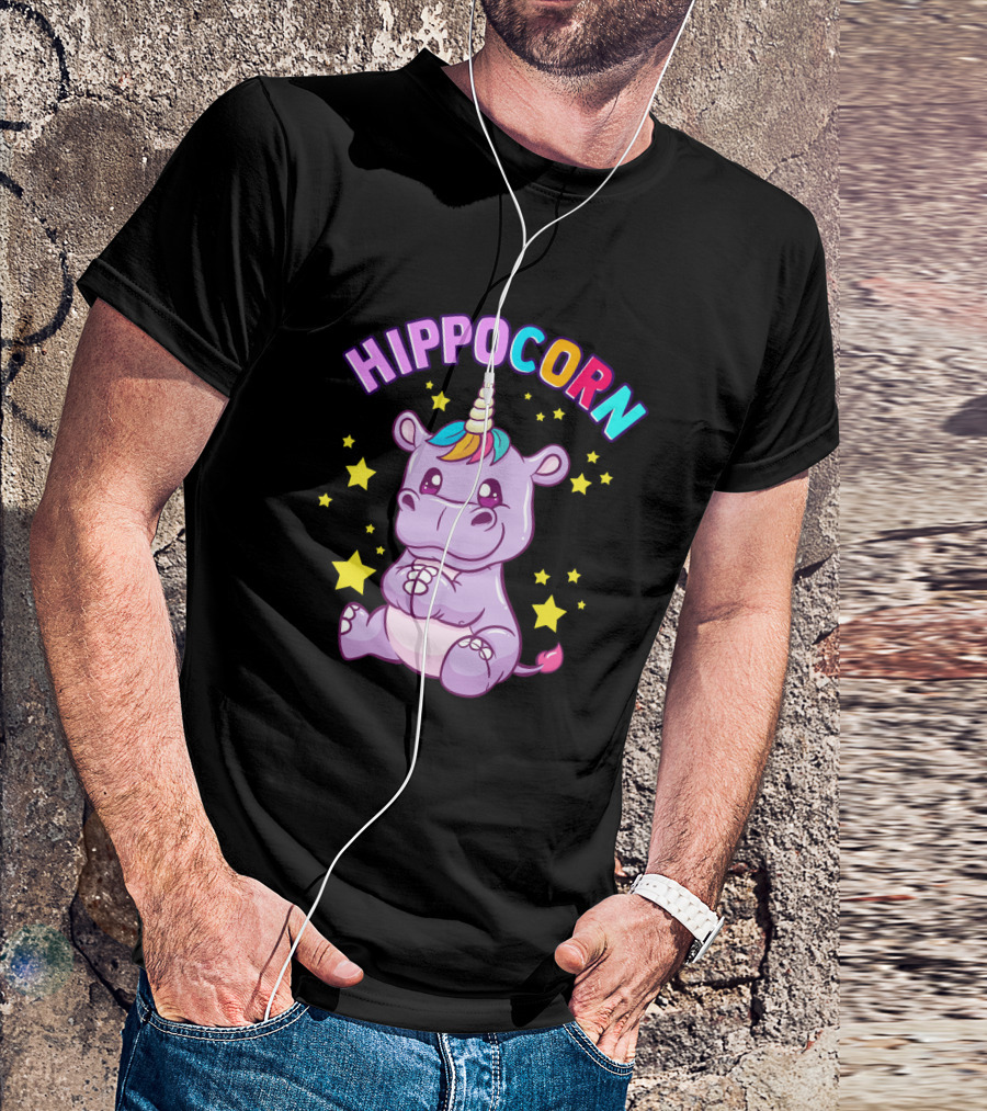 HIPPOCORN Hippo Unicorn Hippopotamus T-Shirt