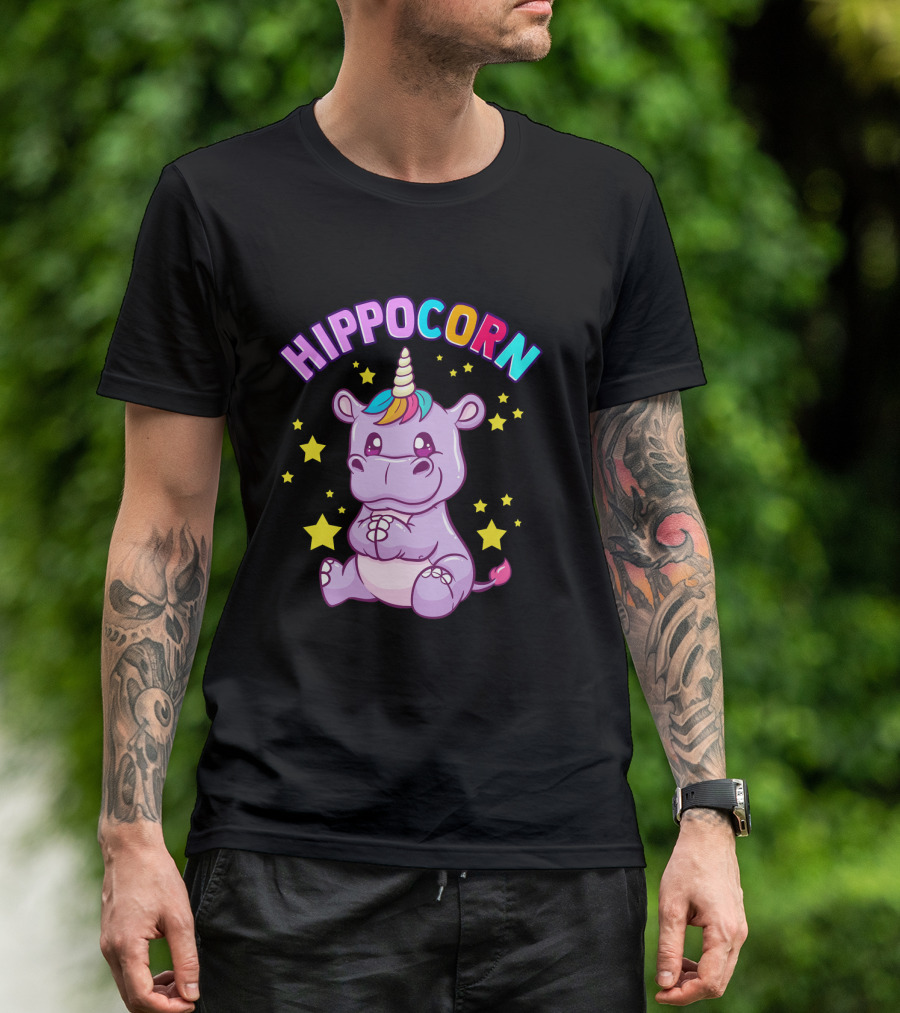 HIPPOCORN Hippo Unicorn Hippopotamus T-Shirt