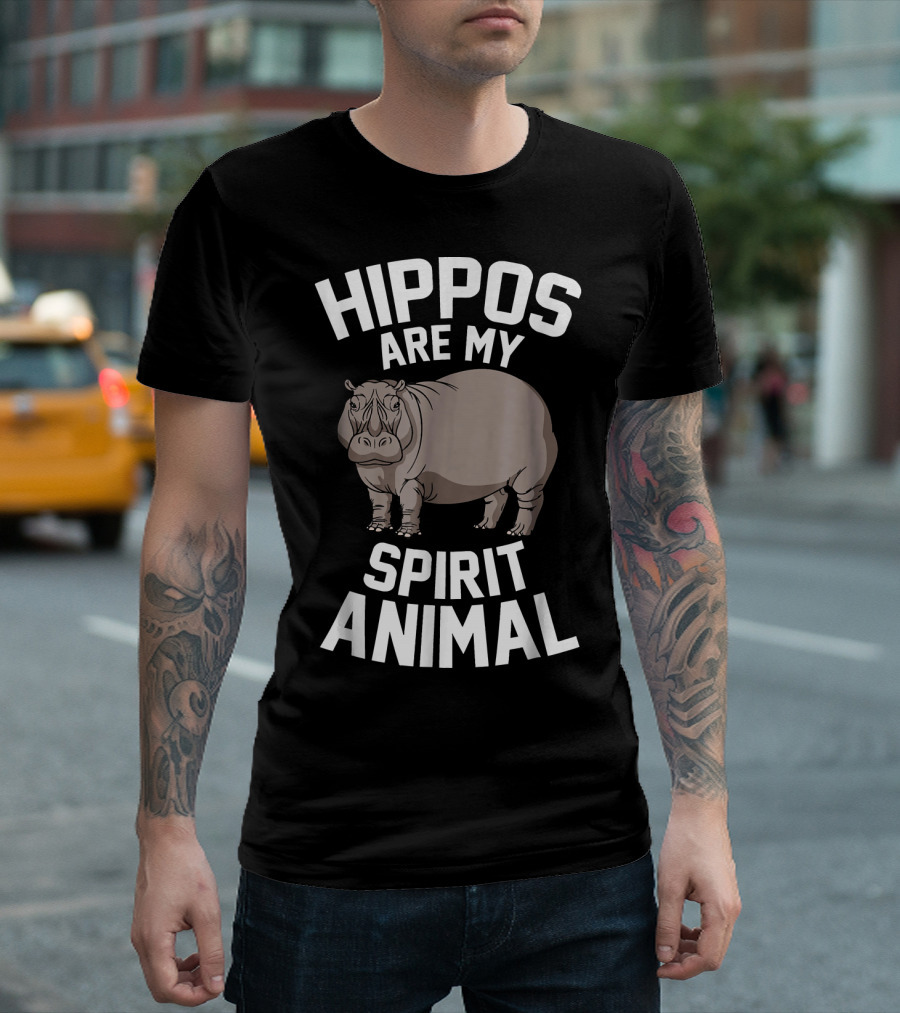 Hippos Are My Spirit Animal Hippopotamus T-Shirt