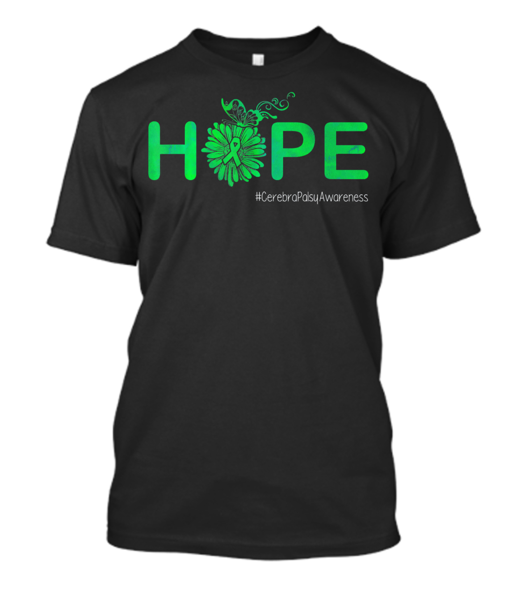 HOPE Butterfly Ribbon Cerebral Palsy Awareness #CerebralPalsyAwareness T-Shirt