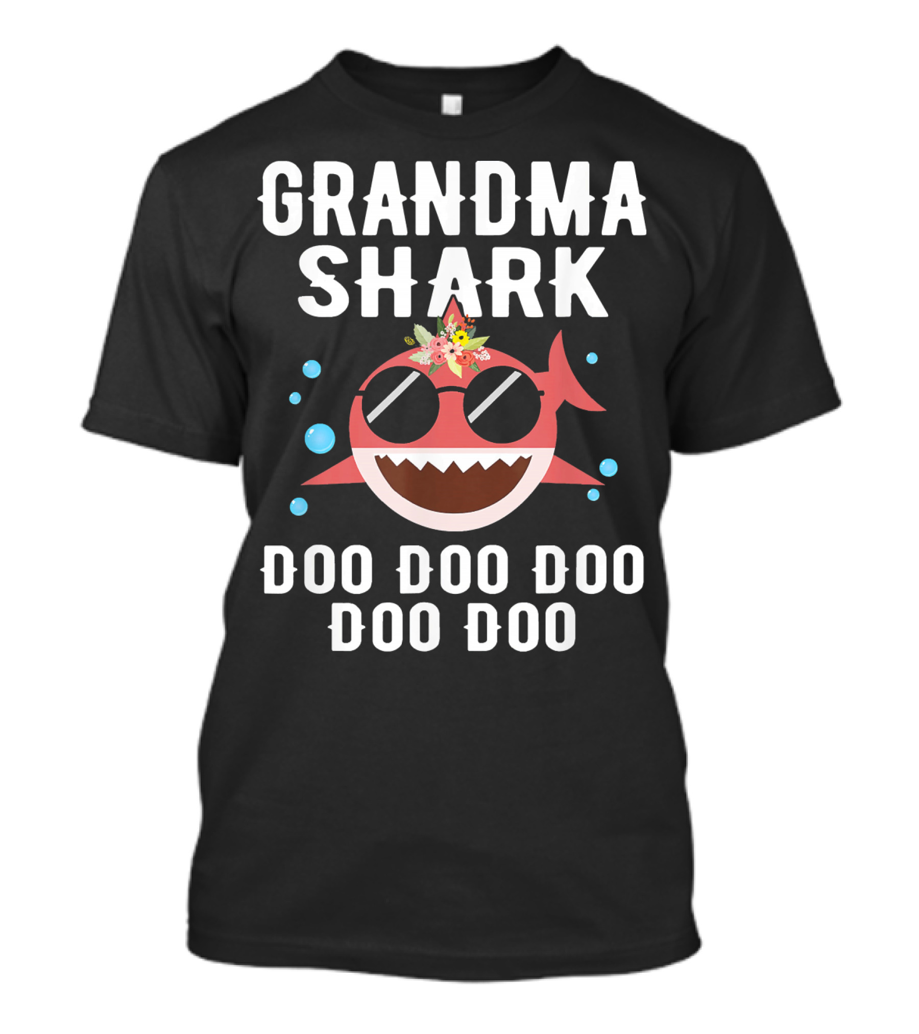 Grandma Shark Doo Doo Doo Doo Doo Family Floral Sunglasses T-Shirt