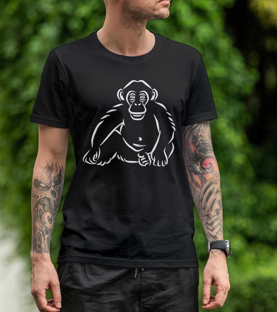 Chimpanzee Monkey Sitting T-Shirt