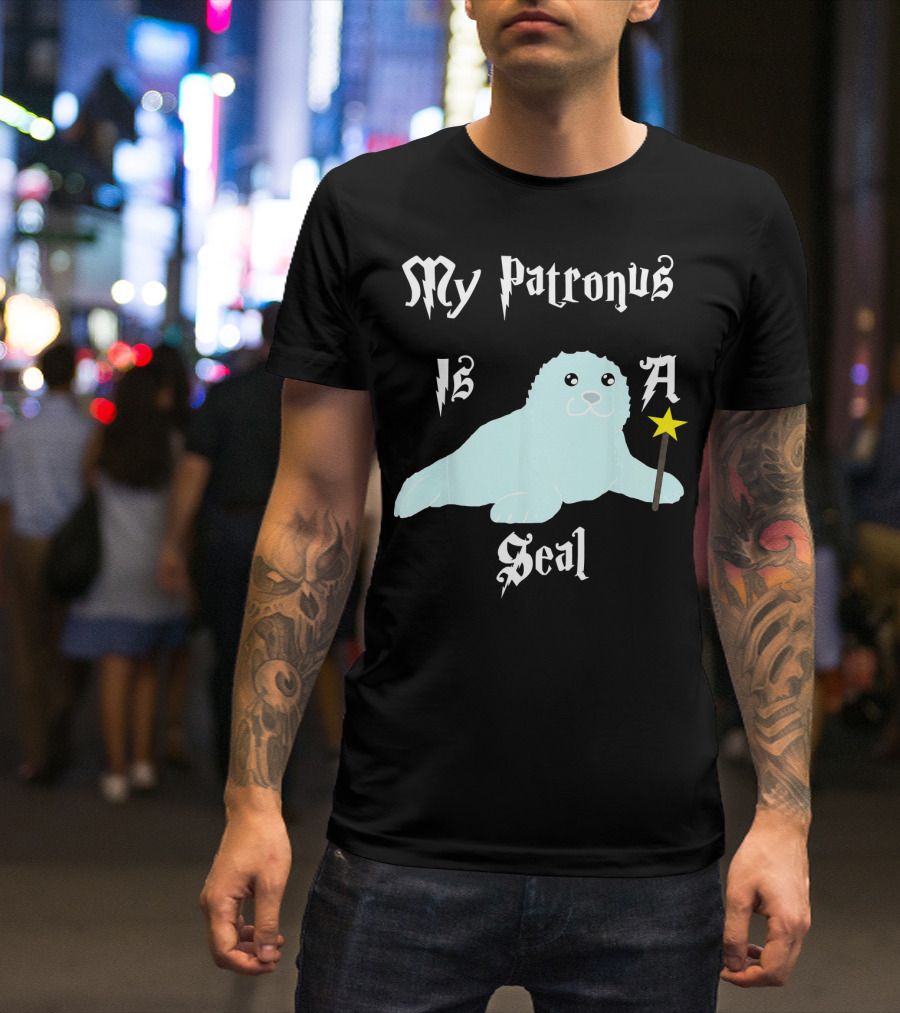 My Patronus Is A Seal Sea Lion Magical Wand Fantasy T-Shirt