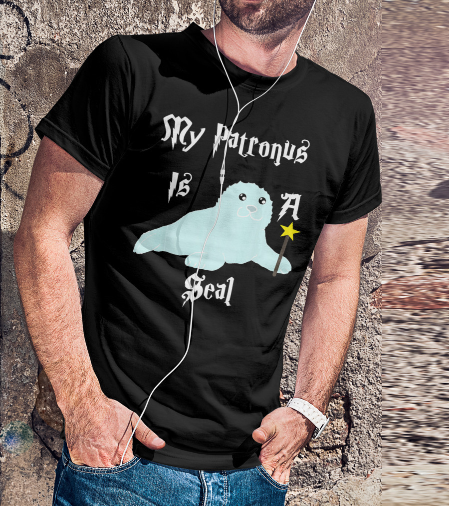 My Patronus Is A Seal Sea Lion Magical Wand Fantasy T-Shirt