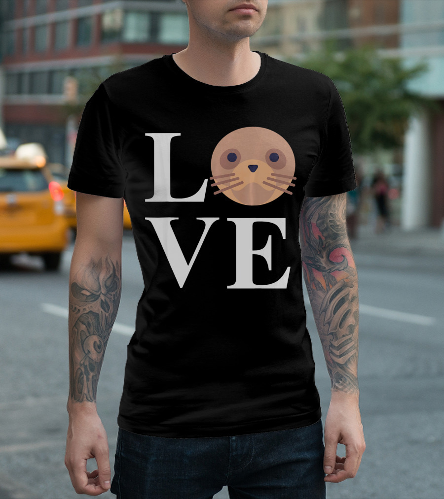 Love Seals Cute Funny Harp Seal Face T-Shirt
