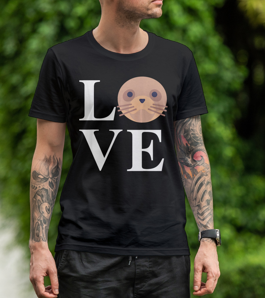 Love Seals Cute Funny Harp Seal Face T-Shirt