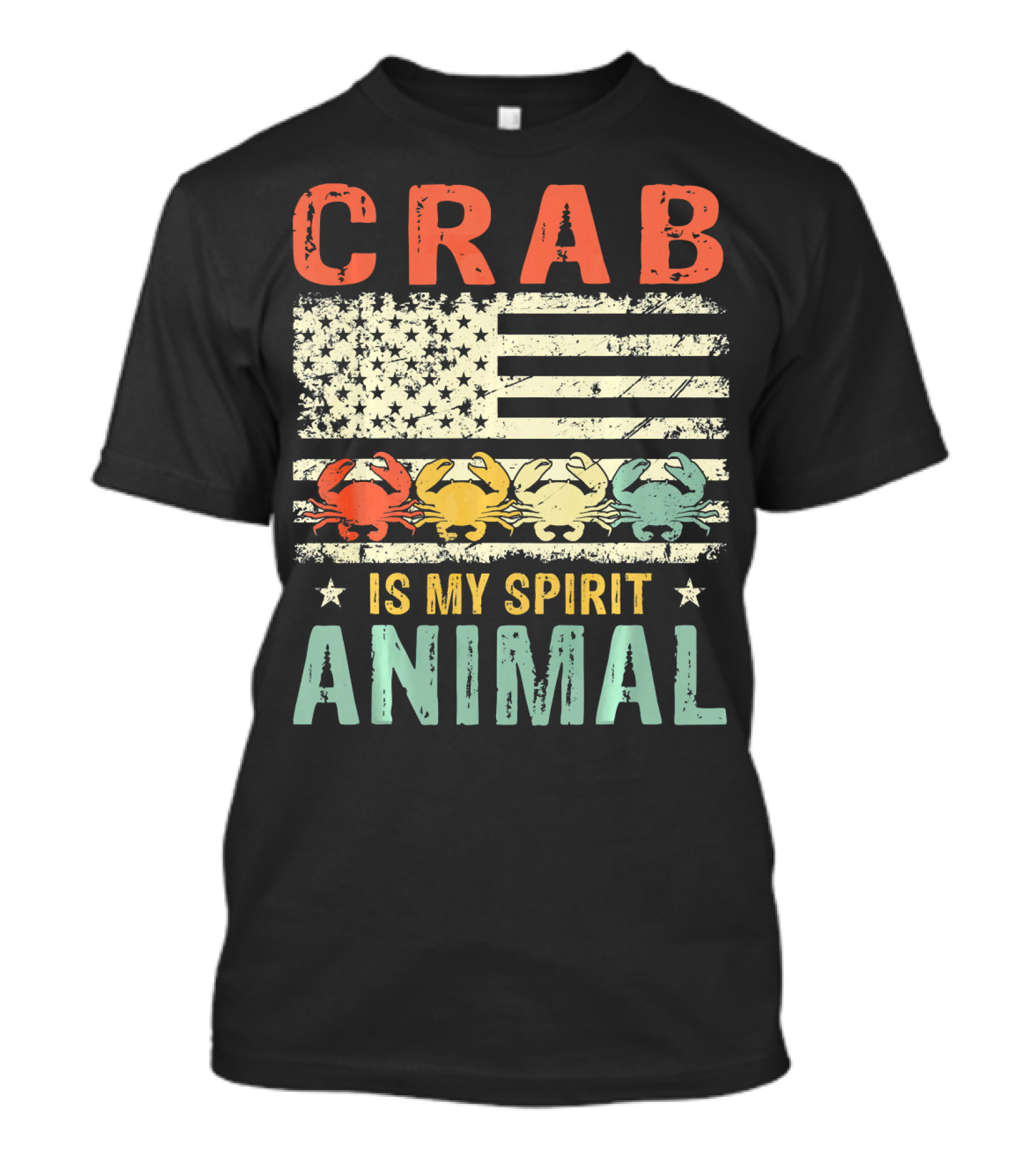 CRAB IS MY SPIRIT ANIMAL AMERICA FLAG VINTAGE T-Shirt