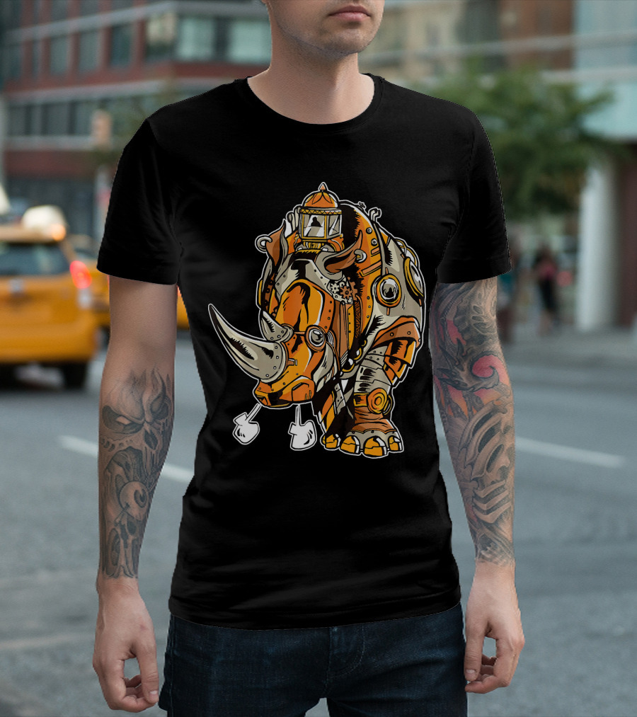 Steampunk Rhino Machine Rhinoceros T-Shirt