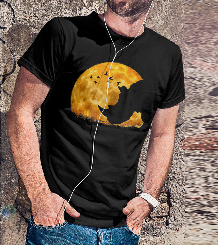 Cute Rhino African Sunset Moonlit Silhouette Chubby Unicorn T-Shirt