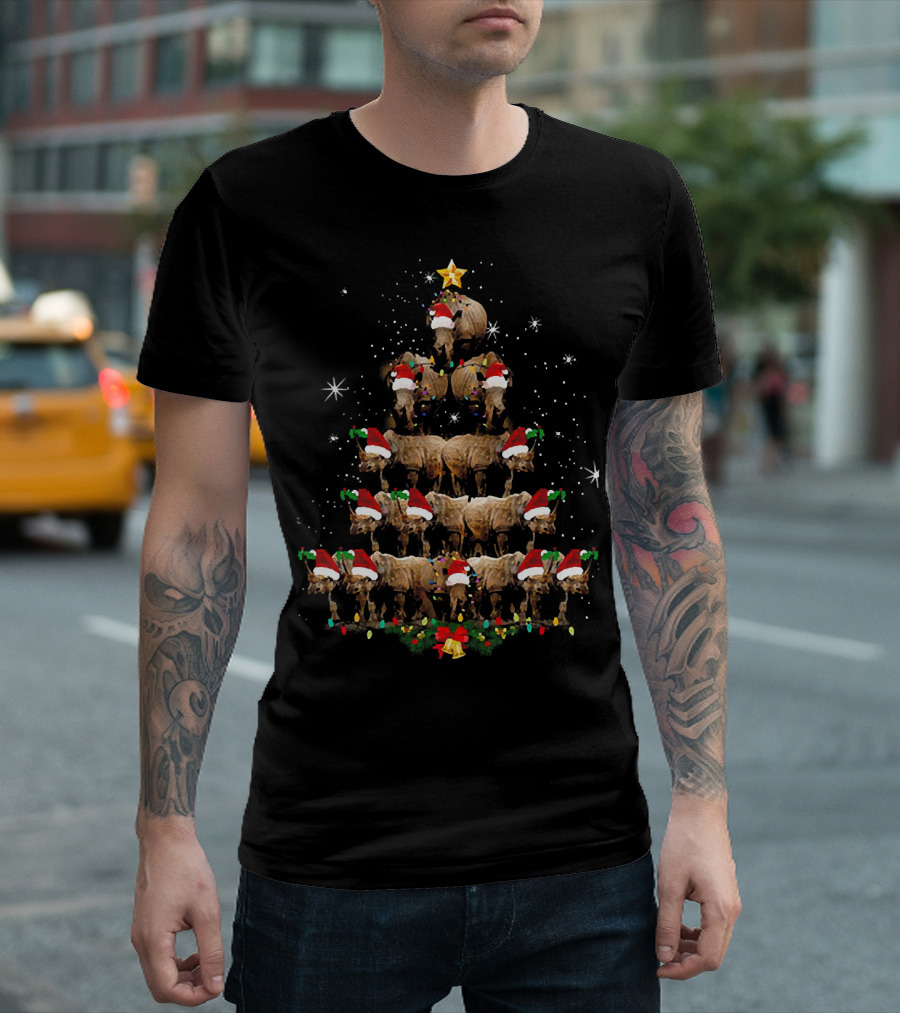 Rhino Christmas Tree Funny Ornament Deco T-Shirt
