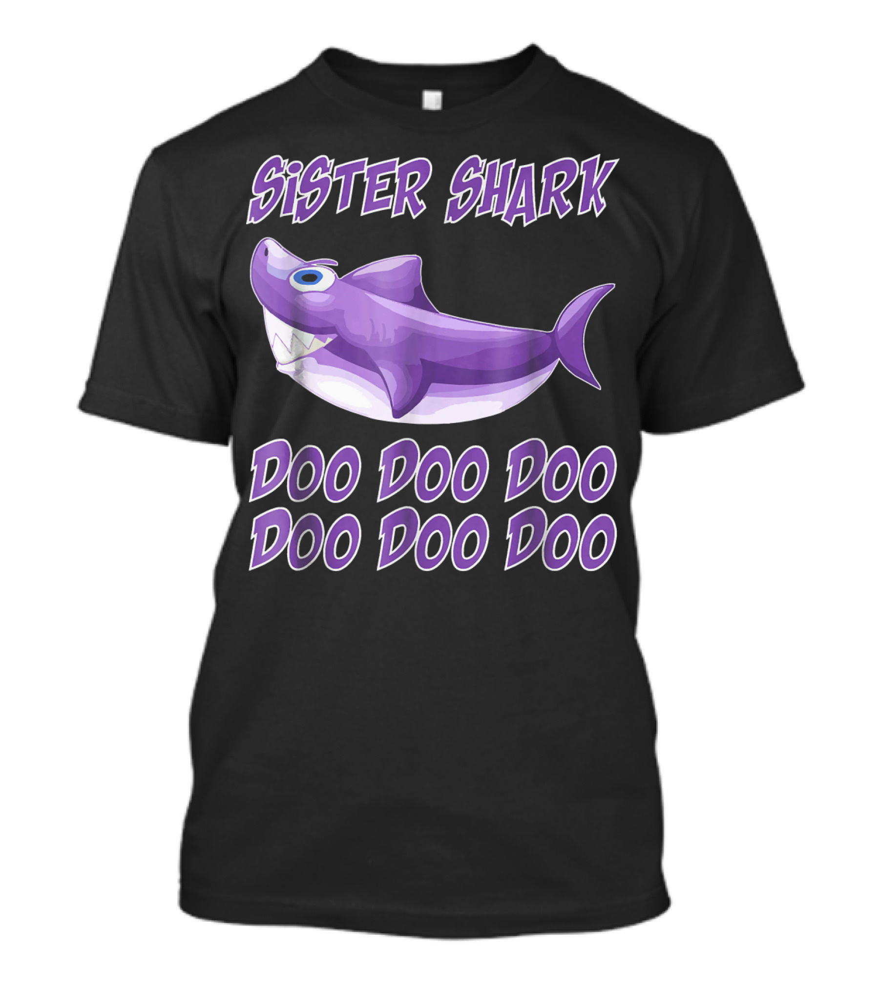 Sister Shark Doo Doo Doo Purple Cartoon Shark T-Shirt