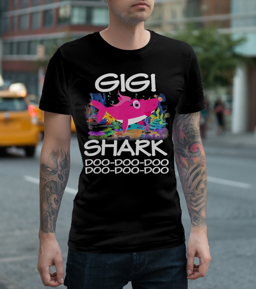 Gigi Shark Doo-Doo-Doo Family Matching Ocean Scene T-Shirt