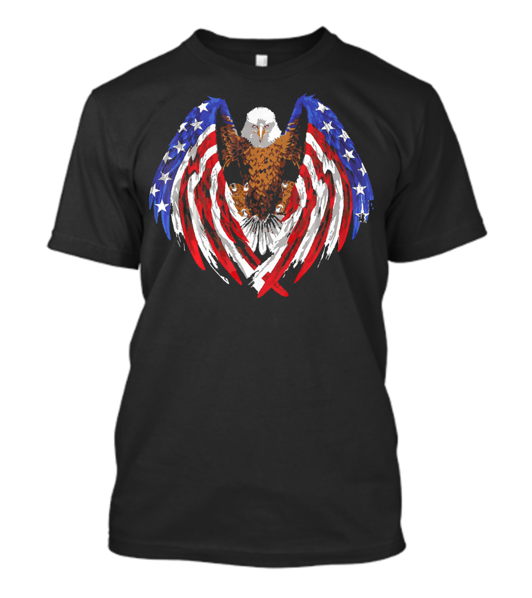Patriotic Bald Eagle With American Flag Wings T-Shirt