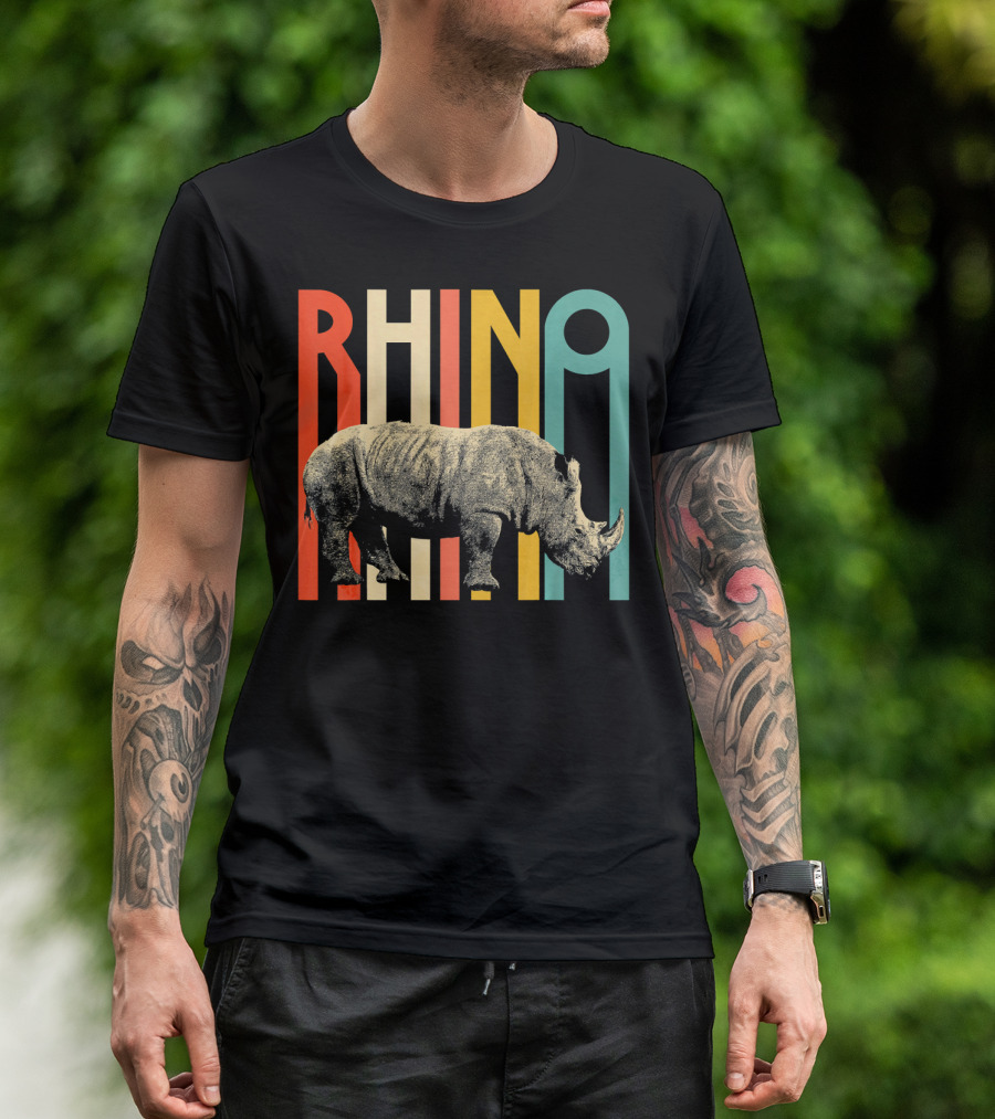 Rhino Vintage Rhinoceros Retro 70s 80s T-Shirt