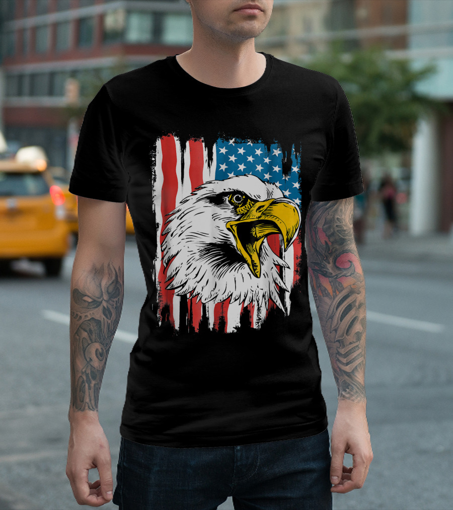 Patriotic Eagle American Flag T-Shirt