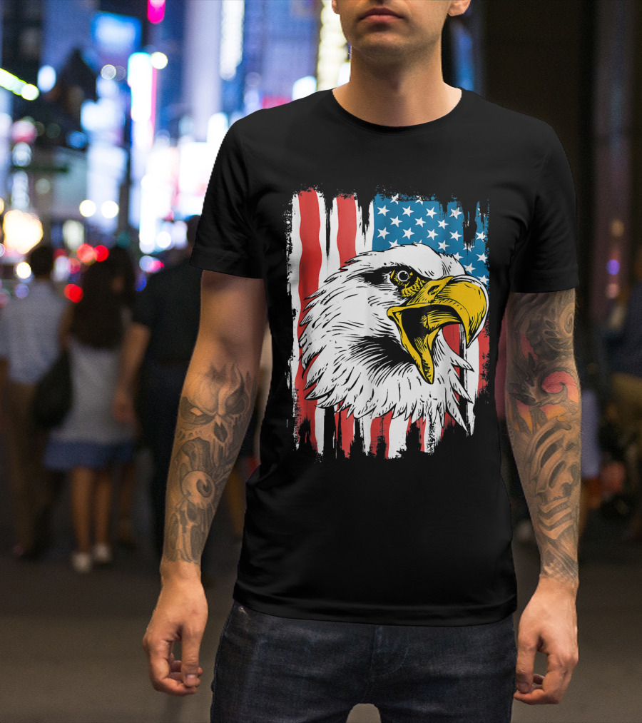 Patriotic Eagle American Flag T-Shirt