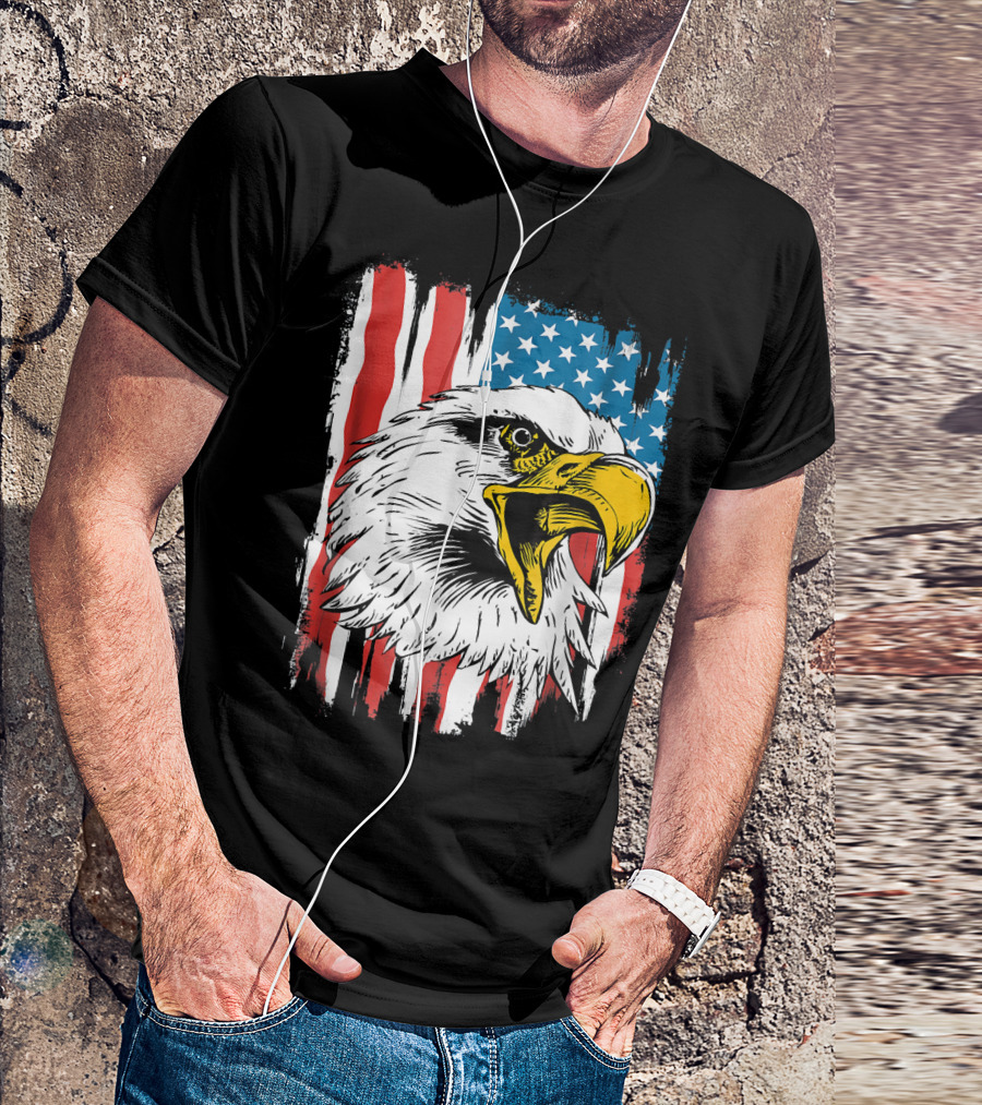 Patriotic Eagle American Flag T-Shirt