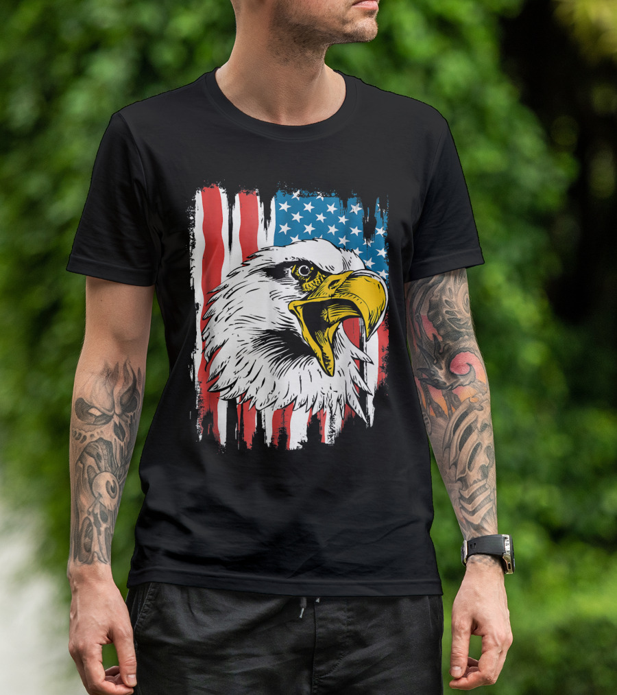 Patriotic Eagle American Flag T-Shirt