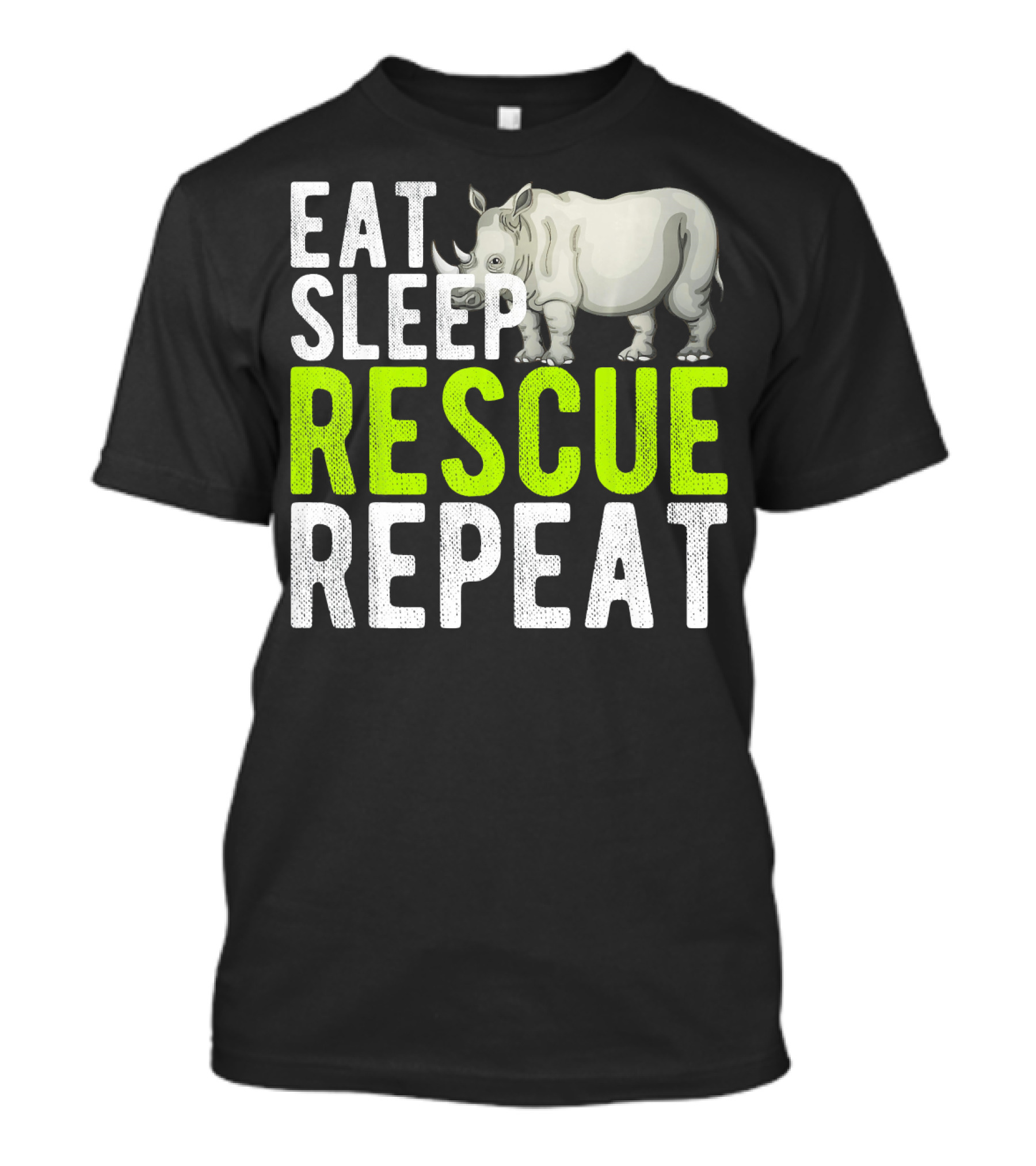 Eat Sleep Rescue Rhino Repeat Vintage T-Shirt