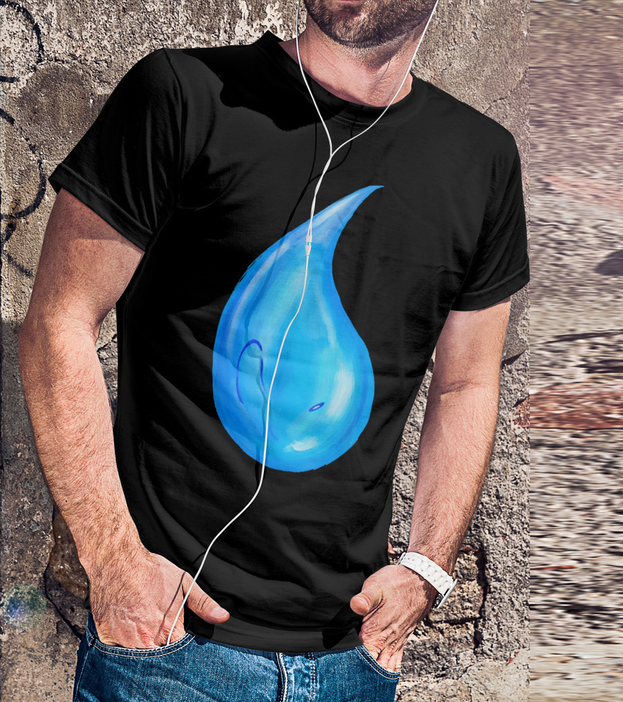 Pouring Whale Water Drop Fusion T-Shirt
