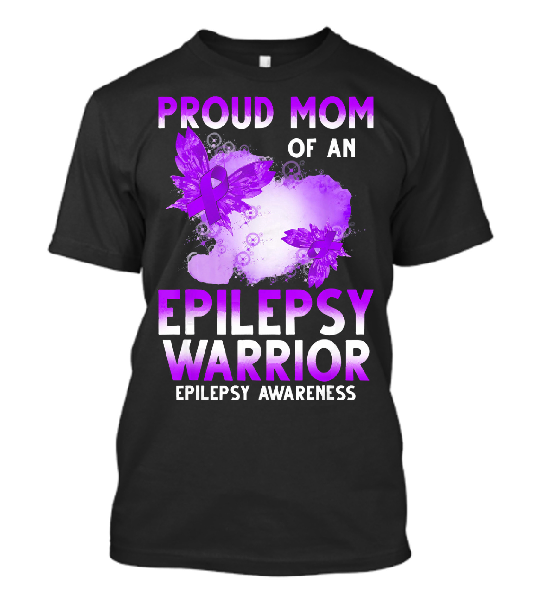 Proud Mom Of An Epilepsy Warrior Epilepsy Awareness Butterfly T-Shirt