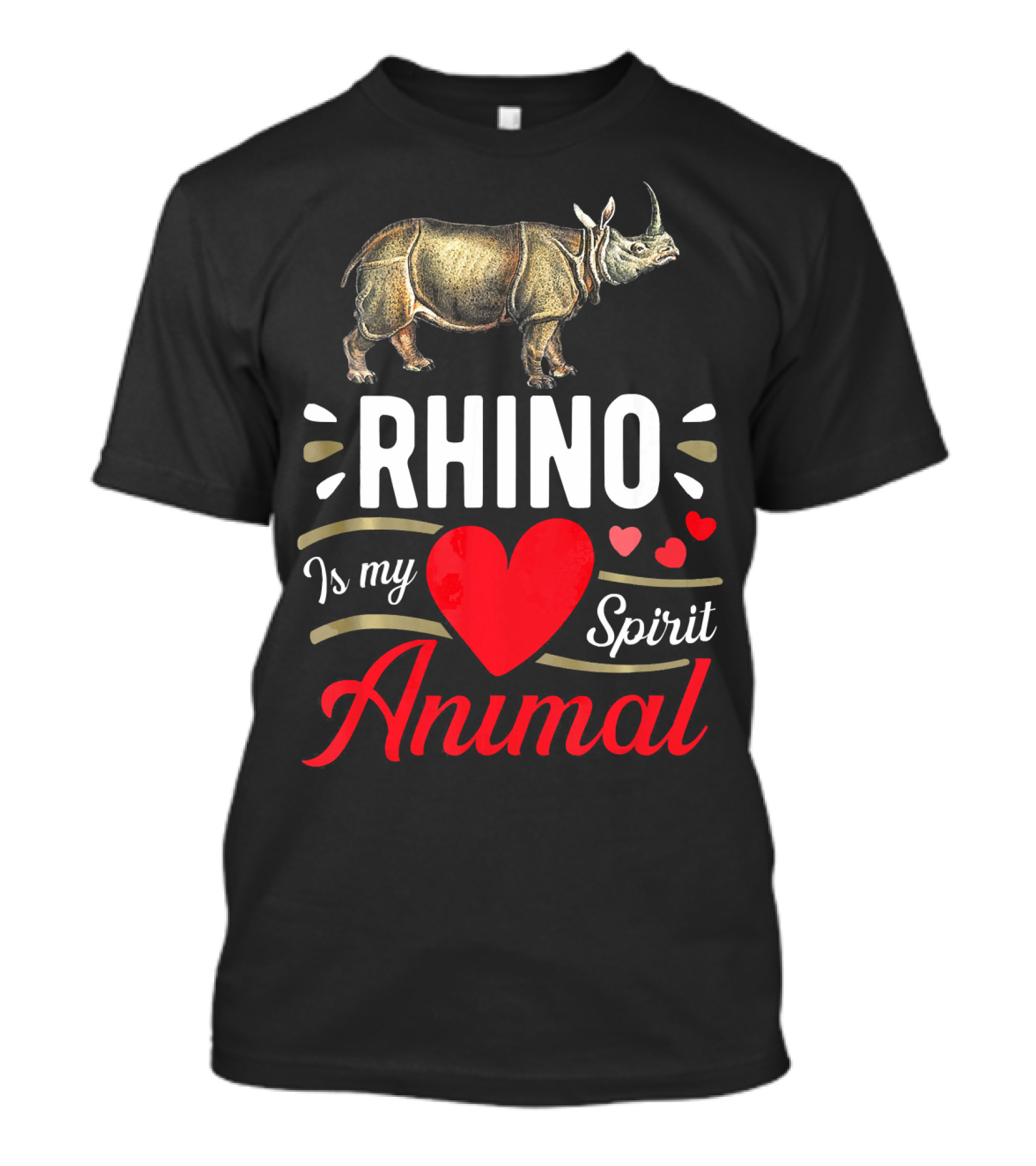 Rhino Is My Spirit Animal Love Heart Cute Rhino T-Shirt
