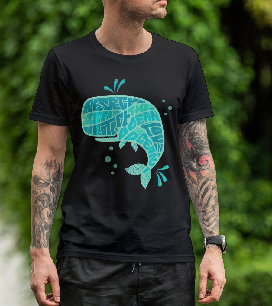Respect Protect The Ocean Love Cute Whale T-Shirt
