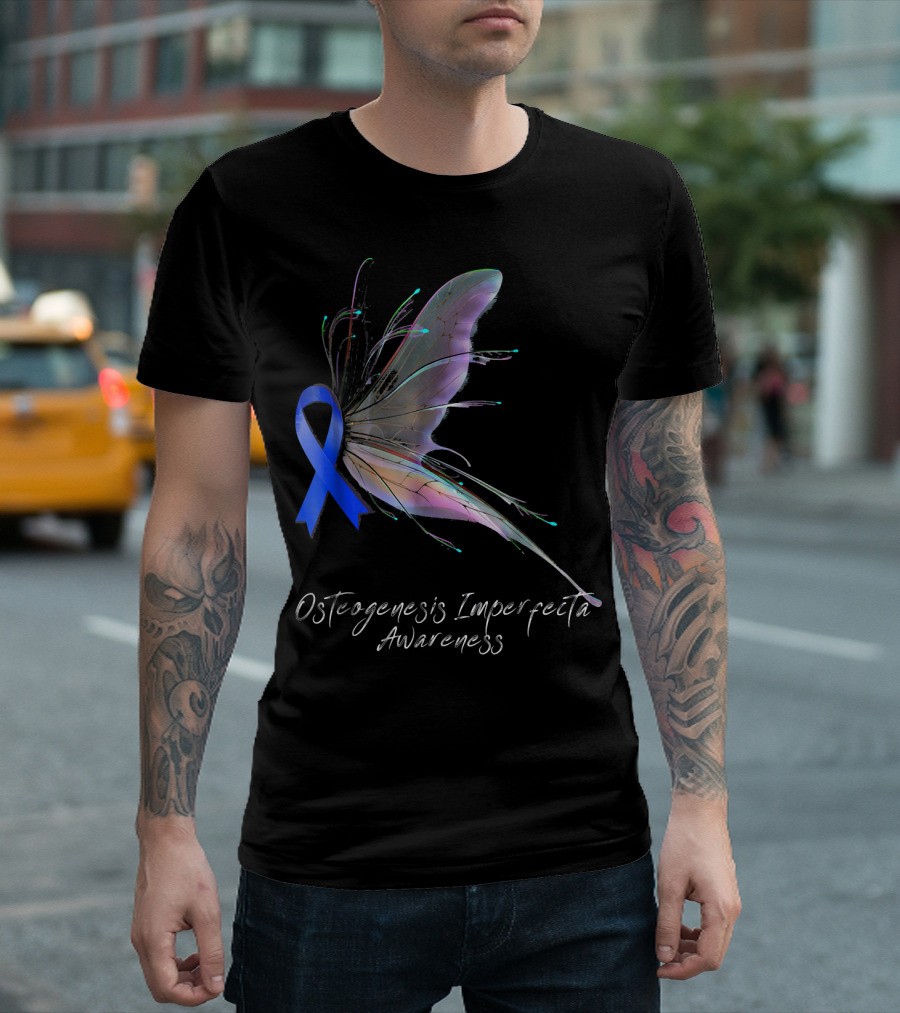 Osteogenesis Imperfecta Awareness Butterfly T-Shirt