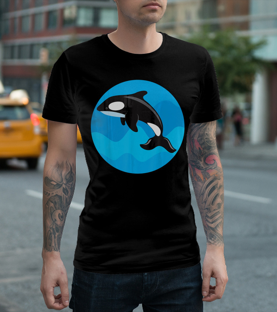 Vintage Sunset Orca Killer Whale Sea Ocean T-Shirt