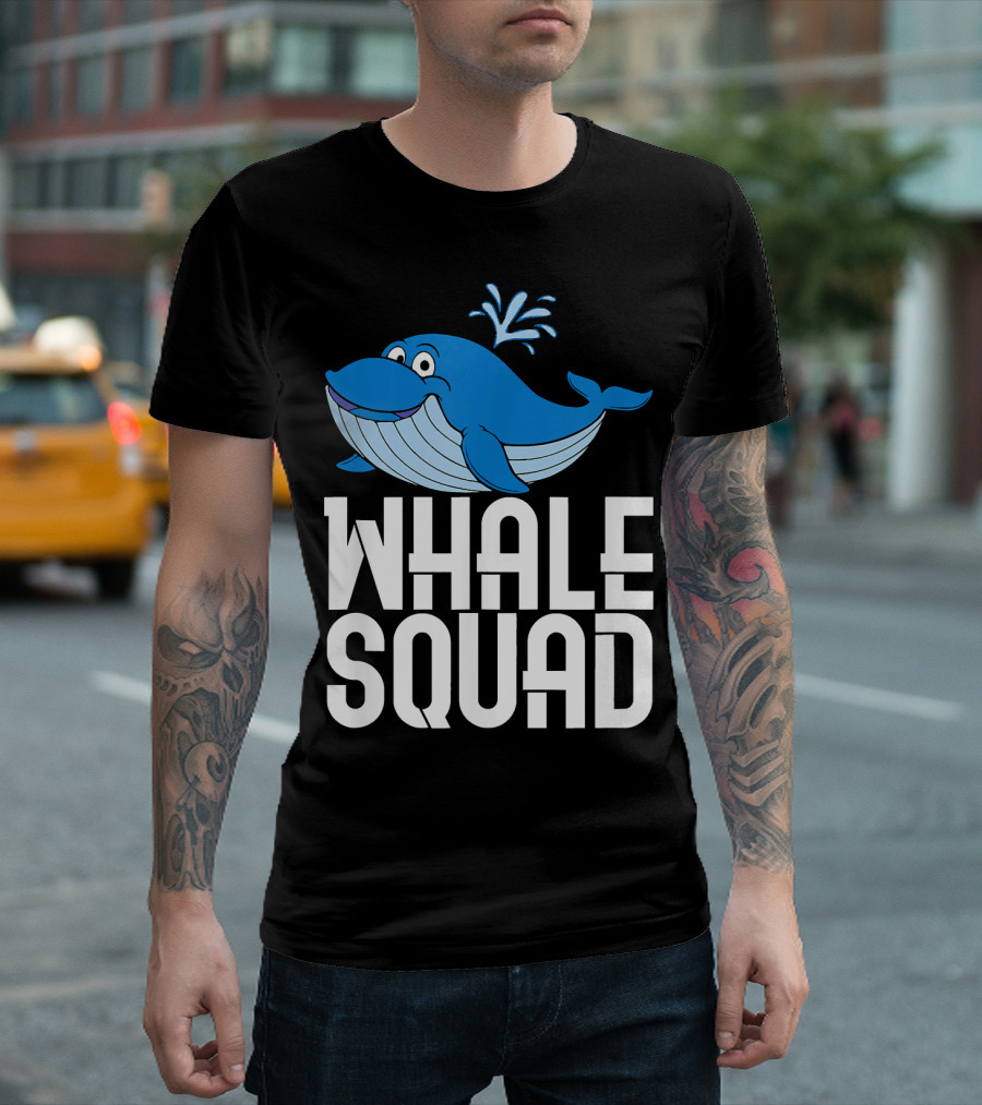 Whale Squad Cool Stylish I Love Blue Whale Fun And Playful T-Shirt