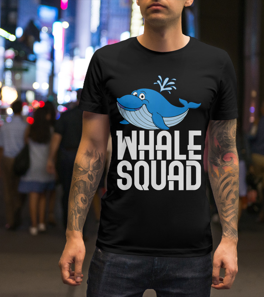 Whale Squad Cool Stylish I Love Blue Whale Fun And Playful T-Shirt