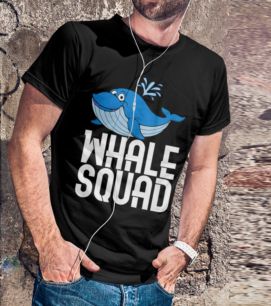 Whale Squad Cool Stylish I Love Blue Whale Fun And Playful T-Shirt