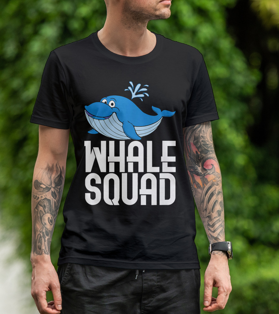 Whale Squad Cool Stylish I Love Blue Whale Fun And Playful T-Shirt