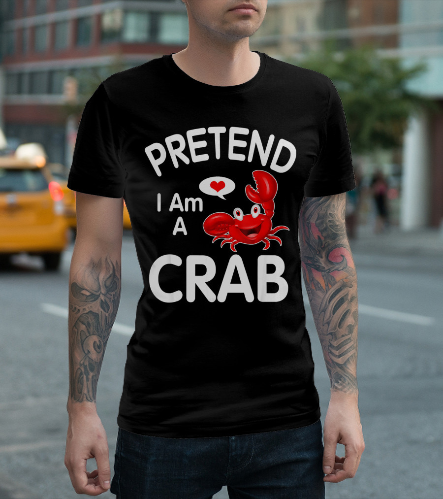 PRETEND I AM A CRAB HALLOWEEN COSTUME WITH RED CRAB AND HEART T-Shirt
