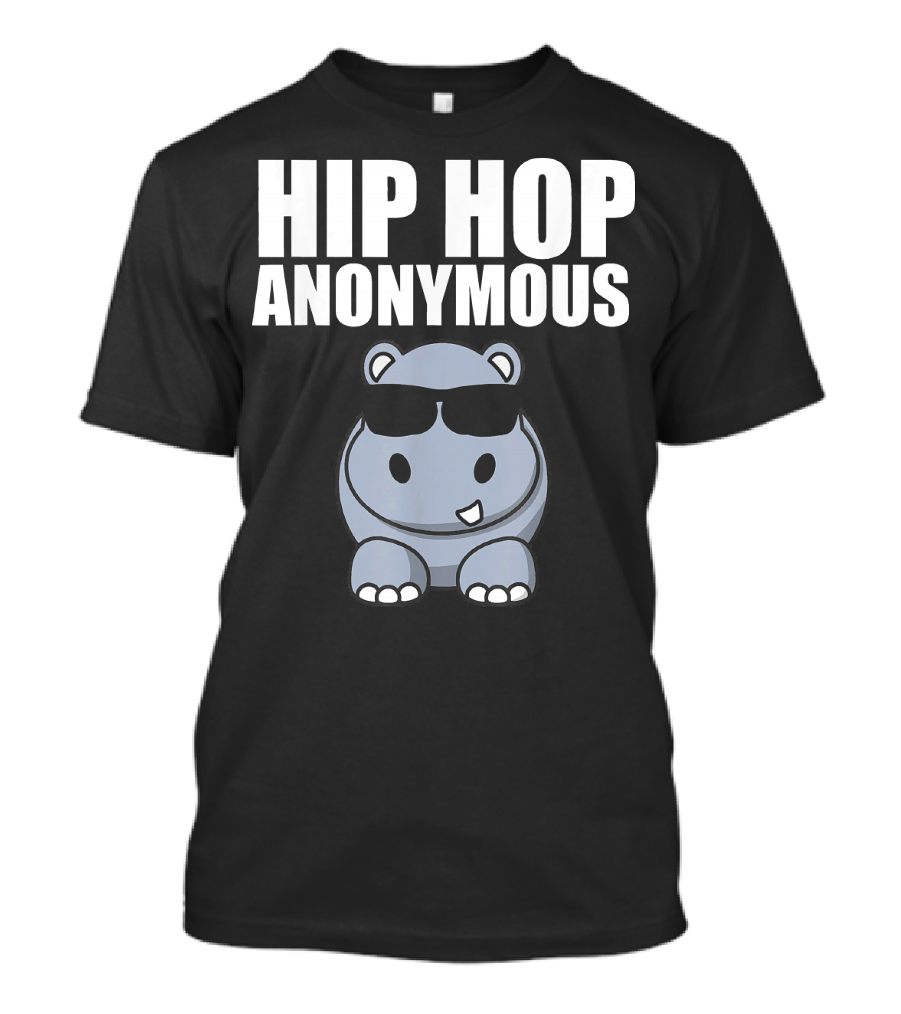 Sarcastic Funny Hip Hop Anonymous Cool Sunglasses Hippo T-Shirt