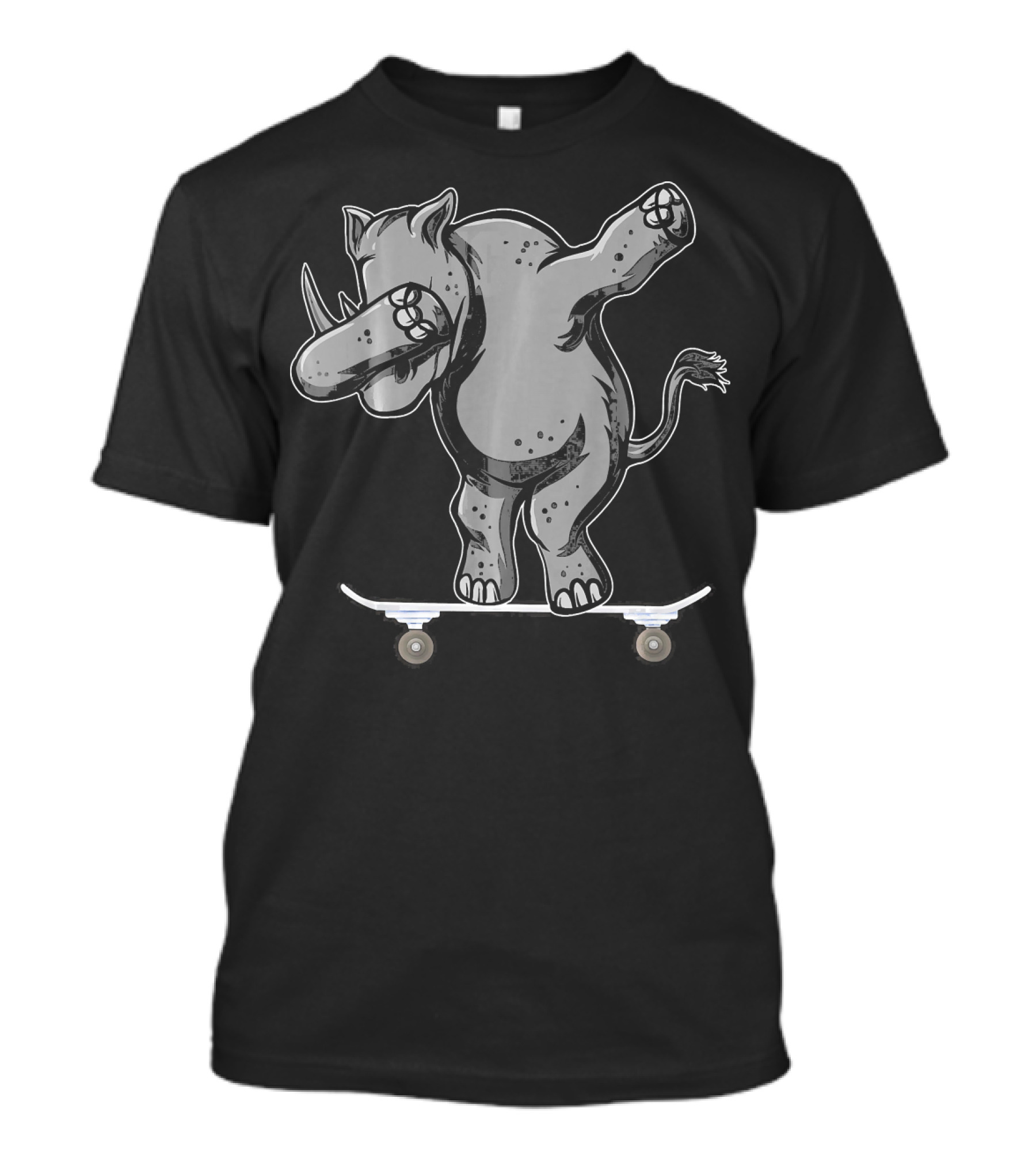 Skateboarding Rhino Rhinoceros Skateboa Manifesto T-Shirt