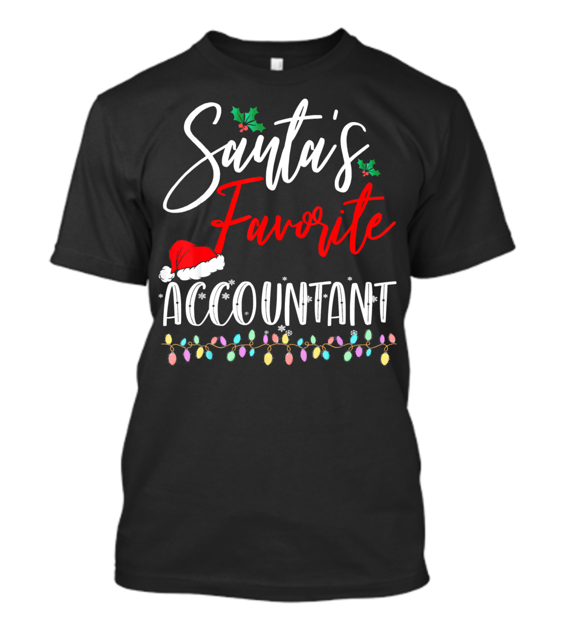 Santa's Favorite Accountant Holiday Lights T-Shirt