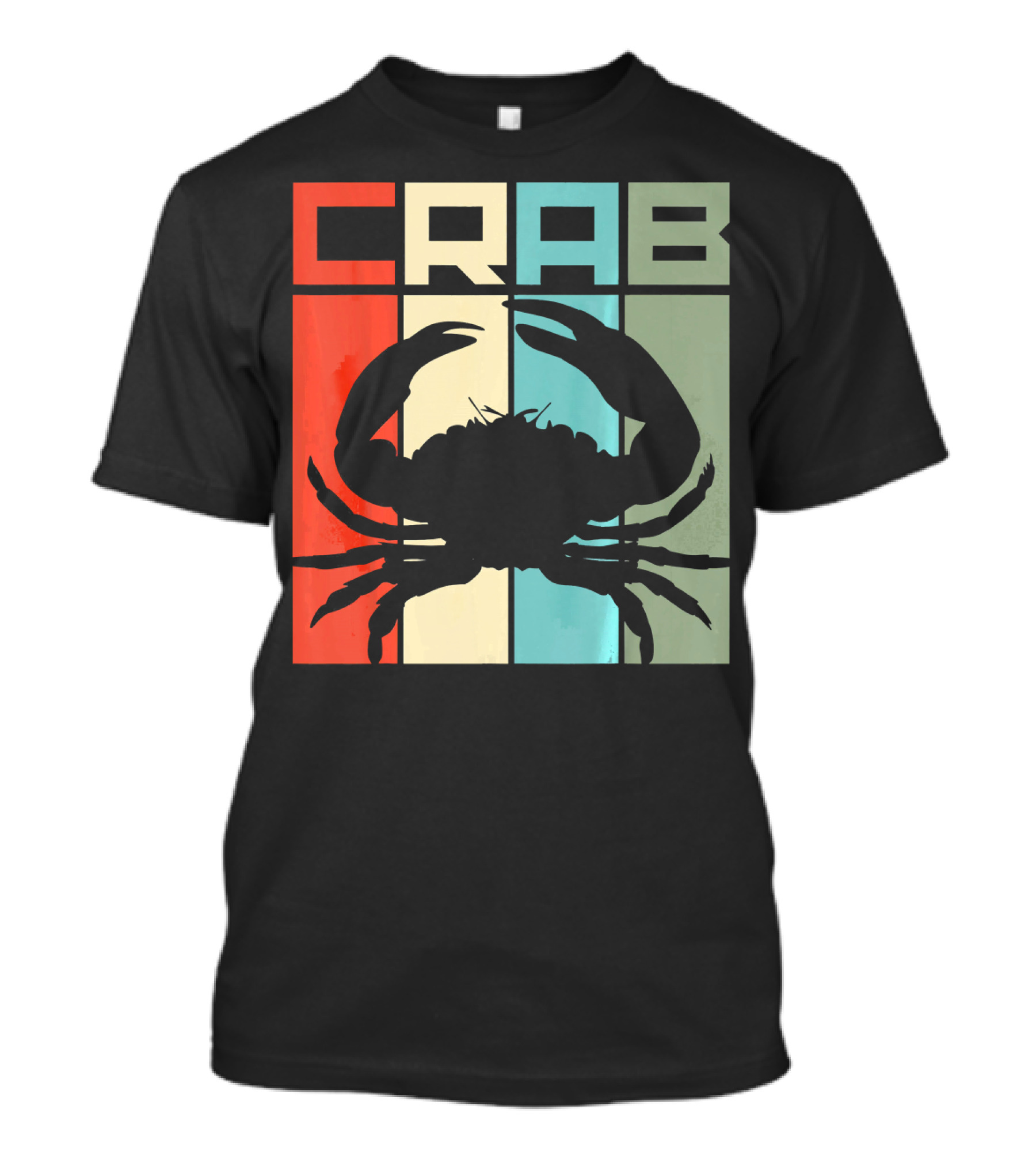 Retro Crab Silhouette Vintage Seafood Lovers T-Shirt