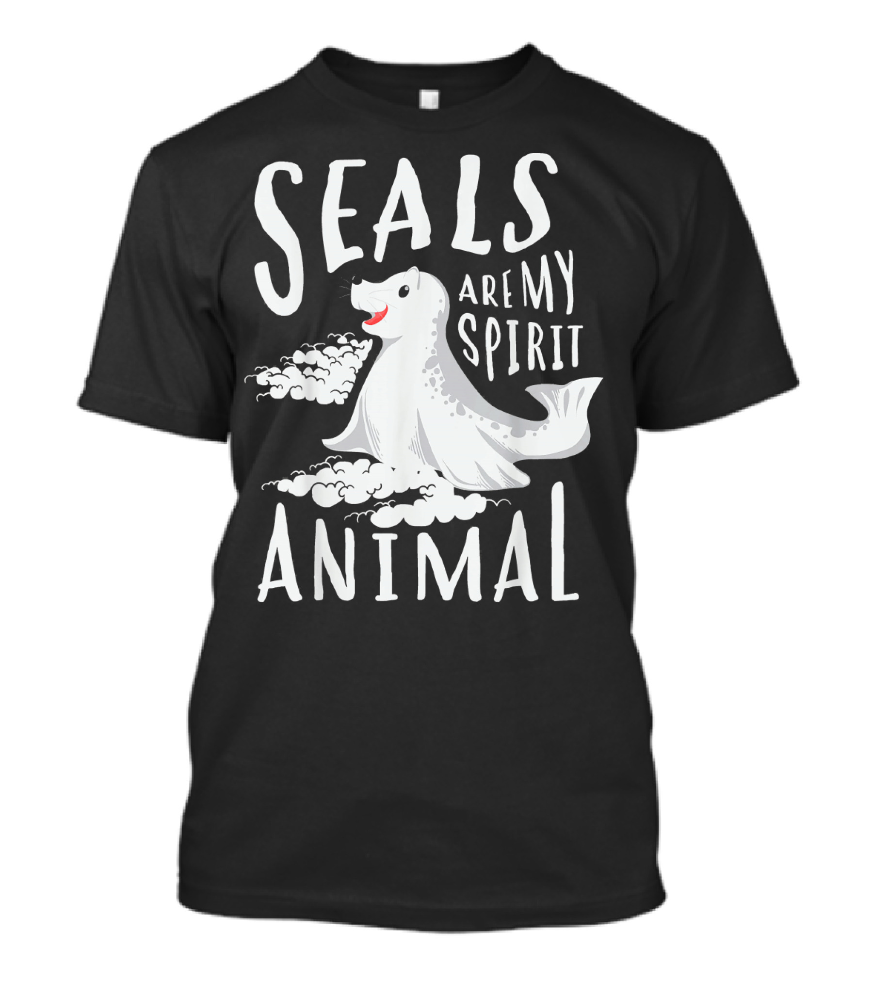 Seals Are My Spirit Animal Whimsical Cloud Playful T-Shirt