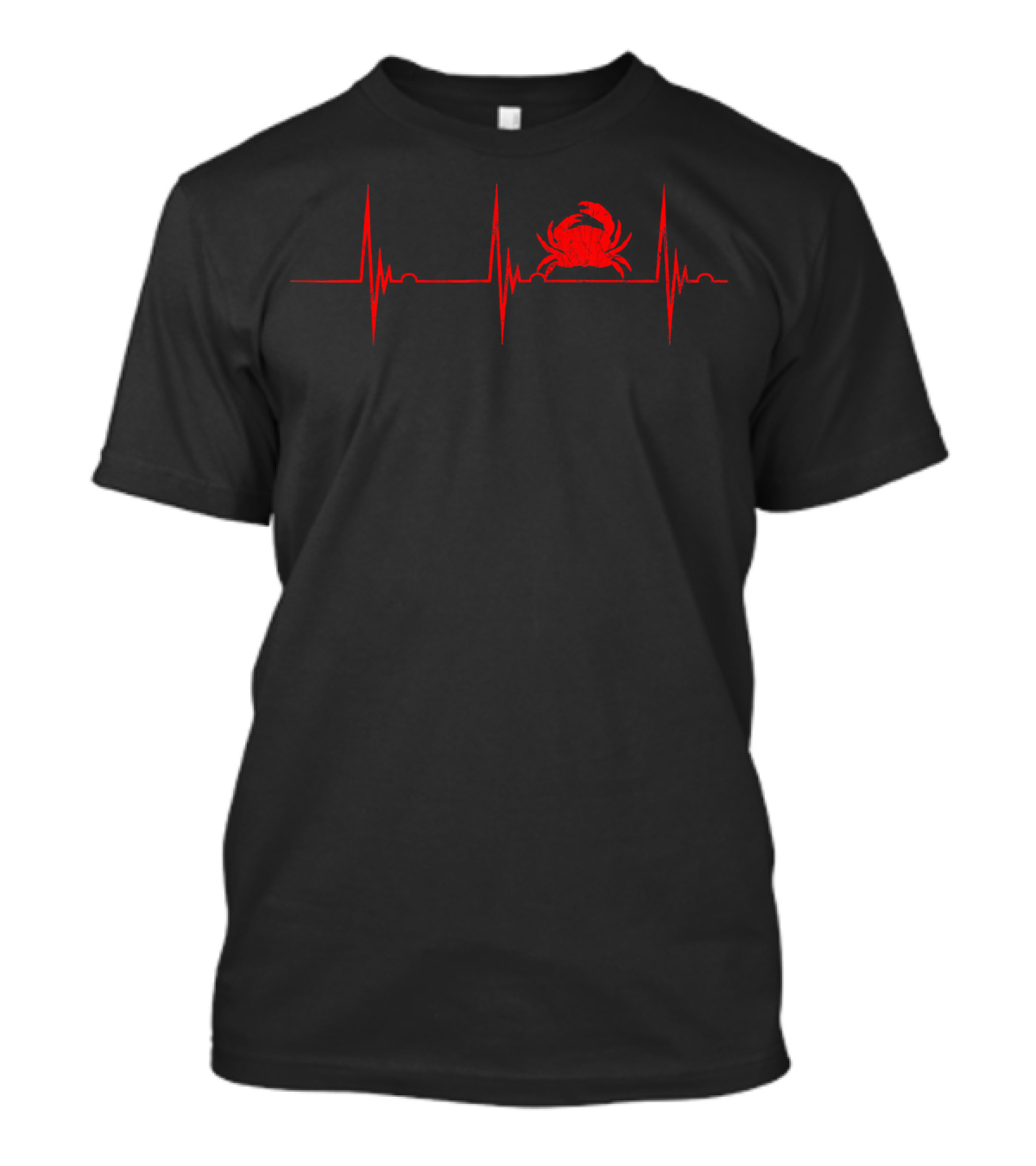 Red Crab Heartbeat EKG Pulse Crustacean T-Shirt