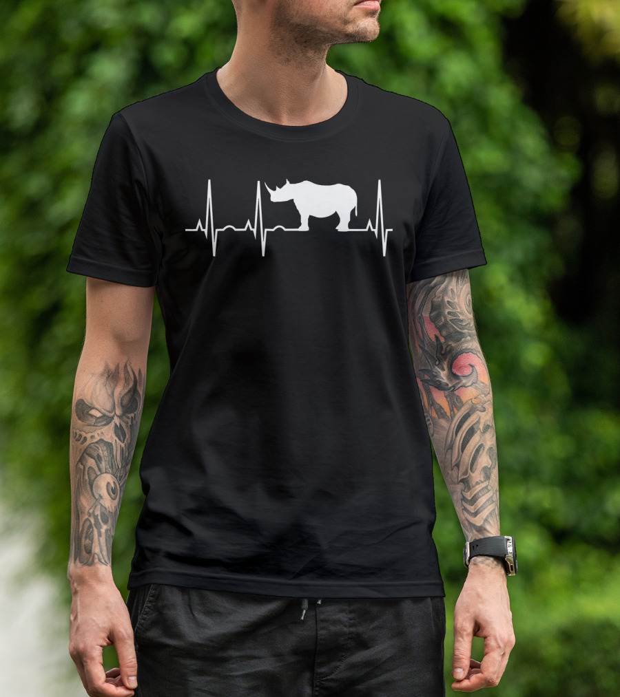 Rhino Heartbeat Line Rhino T-Shirt
