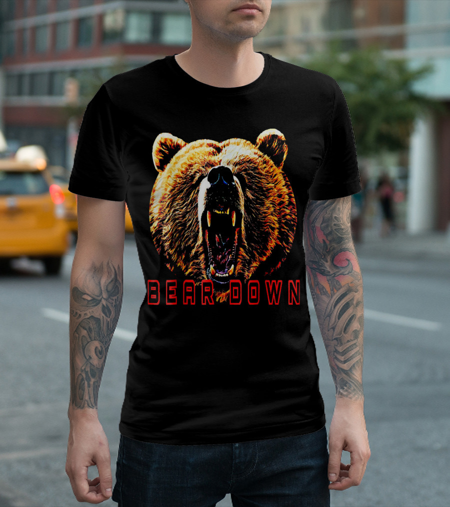 Bear Down Bears Football Tex Roaring Bear T-Shirt