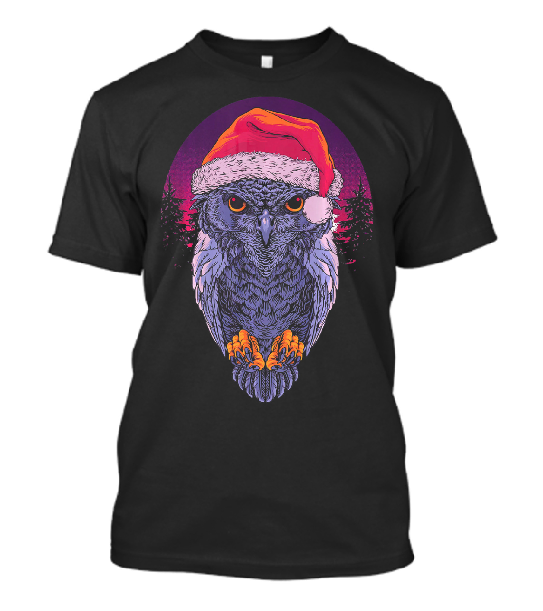 Awful Christmas Owl With Santa Hat For New Year T-Shirt