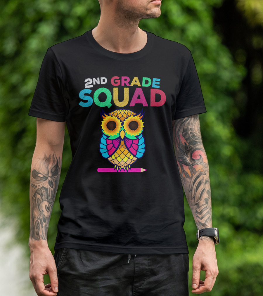2nd Grade Squad Sunflower Owl Second Grade T-Shirt
